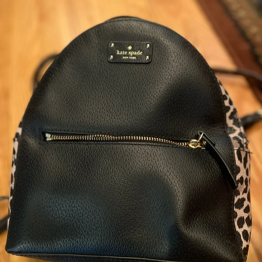 Kate Spade Leopard Print Leather Backpack and wallet - Picture 4 of 4